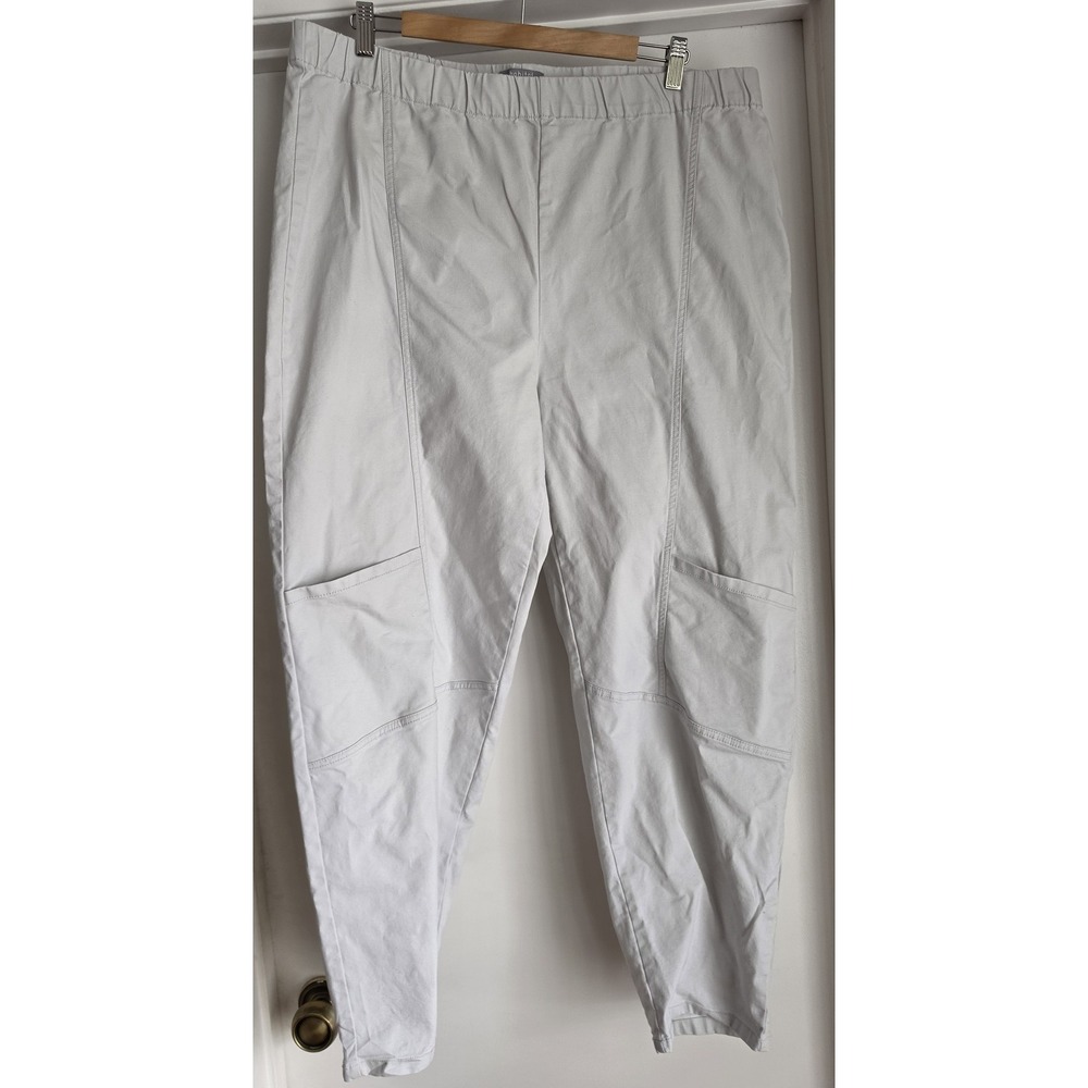 Habitat Women's Pants XL Cream Cotton Blend Casual Stretch Trousers 28in Inseam
